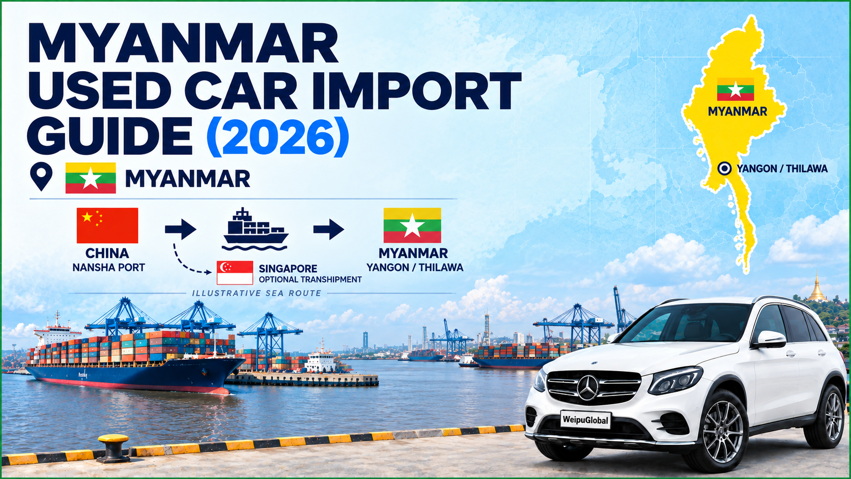 Myanmar Used Car Import Guide (2026): Vehicle Age, Taxes and Customs Clearance
